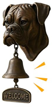 Vintage-Glocke für den Außenbereich | Eingangsklingel in Hundekopfform – rustikale Vintage-Glocke für Eingangstüren, Gärten, Hütten und Cottage