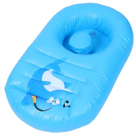 Parliky Aufblasbare Babybadewanne Cartoon Design Sichere Dicke Geruchlose Kunststoffwanne Geeignet für Junge Mädchen Baden und Kompakt für Innen und Außenbereich Langlebig und Praktisch