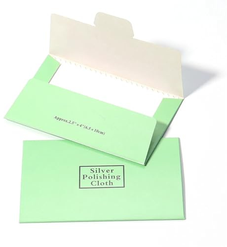 Chiffons de Nettoyage pour Bijoux Chiffon de polissage for bijoux, 10 pièces, argent, or, lingette nettoyage for, emballage individuel for outils bijouterie(Green)
