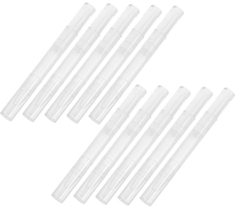 DECORNIJIA 10 Stück Leere Nagelölstifte Nachfüllbare Drehhülse Transparente Stifte für Nagelpflege 5 Ml Präzise Anwendung