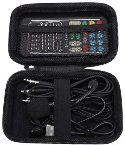 Luocute Bärbar Röstväxlare, 8 Röstlägen Realtidsröstmodulator med 10 Nivåer Tonjustering och 8 Ljudeffekter, Externa Ljudkort för Telefon Tablet PC Laptop