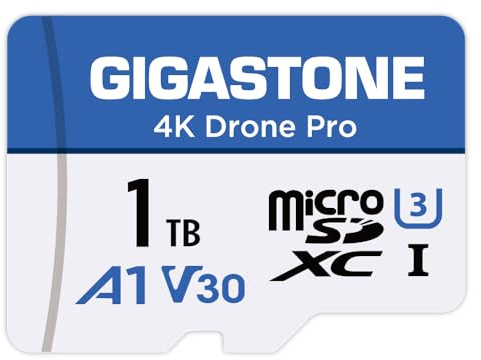GIGASTONE Micro SD Card 1TB 4K Drone Pro MicroSDXC per Wyze Cam, videocamera di sicurezza, drone DJI o videocamera d'azione, registrazione video 4K, UHS-I U3 A1 V30, 150 MB/s, con adattatore