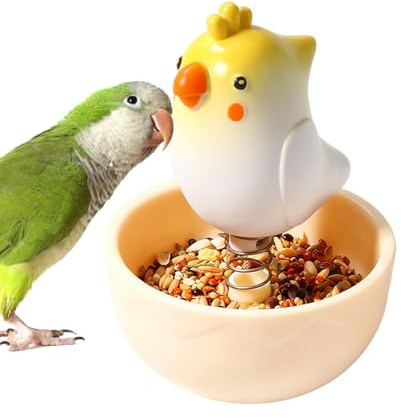 Fågelmatsskål | Tuggmotståndskraftig Interaktiv Vobblande Fatleksak,Fågelmatnings Skål | För Kakadua Nymfparakit Conure Parakit Kärlekspapegojor Smådjur Bad Resa Inomhus Utomhus Bur