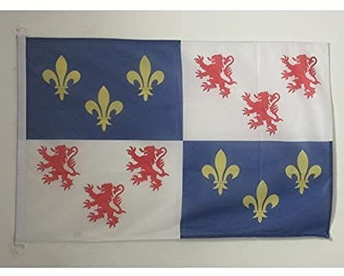 AZ FLAG - Drapeau Picardie Spécial Extérieur - 90x60 cm - Pavillon Nautique Province Picarde En Maille Bloquée Avec Anneaux Plastiques Intégrés - 80g
