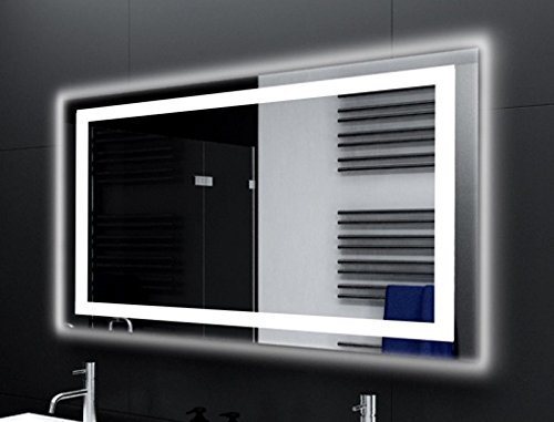 SARAR Badspiegel Spiegel Badezimmerspiegel mit schmaler rundum LED-Beleuchtung 140x60 cm Made in Germany Wandspiegel Mirror Spiegel Bad mit Licht auf Maß Designo MA4113