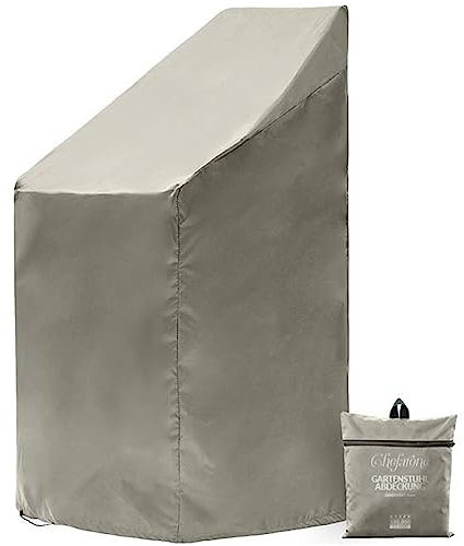 Chefarone Abdeckung Gartenmöbel Winterfest - Schutzhülle Gartenmöbel für GartenStühle & Stapelstühle - wasserdichte Abdeckhaube Polyester 250D - inklusive Aufbewahrungstasche - 67x 67x110 cm