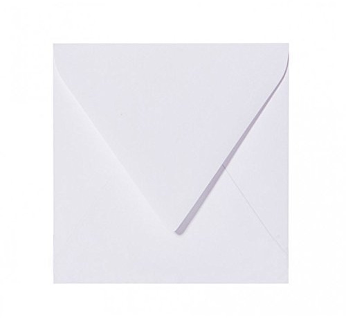 25 Quadratische Briefumschläge Farbe Weiß 15 x 15 cm 150 x 150 mm feuchtklebend Umschläge