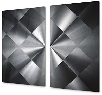 Planche à découper en verre trempé – Couvre-cuisinière et protège-plain de travail en verre résistant – UNE PIÈCE (60x52 cm) ou DEUX PIÈCES (30x52 cm chacune); D01 Série Abstract: Texture 52