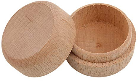 YSINFOD Boîte en Bois Ronde Mini Anneau Boîte De Stockage De Bijoux Vintage Bibelot Savon Cas De Stockage avec Couvercle en Bois Massif Partie Bonbons Cadeau