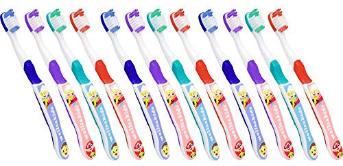 wellsamed wellsakids Kinderzahnbürste, Zahnbürste für Kinder 3-7 Jahre, 12er Pack (12 x 1 Stück)