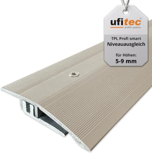 ufitec® Profi Smart Profilsystem für Vinylböden - geeignet für Belagshöhen von 5-9 mm - ALU eloxiert - Bronze Hell - (Höhenausgleichsprofil - Länge: 100 cm, Bronze Hell)