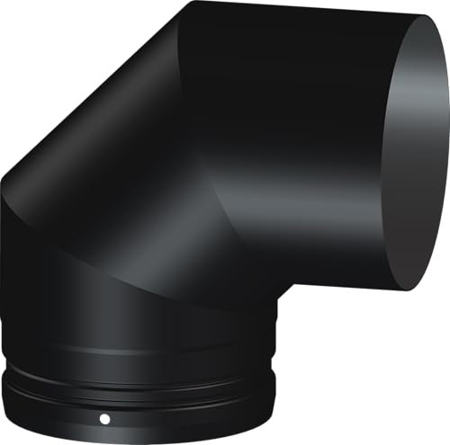 5 inch 90 Degree Elbow x 125mm Diameter StoveMaestro Black Stove Flue Pipe for Wood Log Burning stoves (90 deg Elbow)