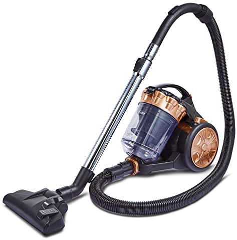 Tower T102000BLGPETS Multi-Cyclonic Bagless Cylinder Vacuum Cleaner with Pet Tool, HEPA filter, 2-in-1 Crevice Nozzle, 2L Capacity, 700W, Rose Blush Gold