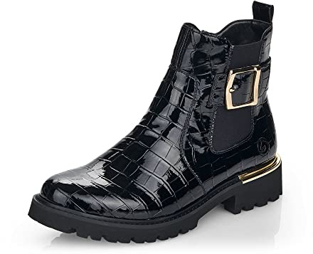 Remonte Bottines Chelsea D8684 pour femme, Noir 02., 36 EU