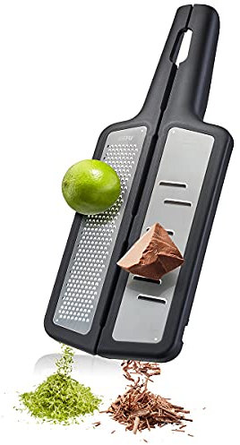 GEFU Faltreibe RAFINO, Küchenreibe aus Edelstahl/Kunststoff, Reibe bestehend aus 2 Reibflächen, ideal für feines und grobes Raspeln