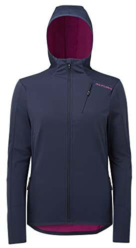 Altura Womens Cave Softshell Water Repellent Thermal Cycling Hoodie Navy/Pink - 12