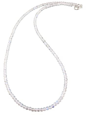 Regenbogen Mondstein Kette facettierte Collier ca. 45 cm