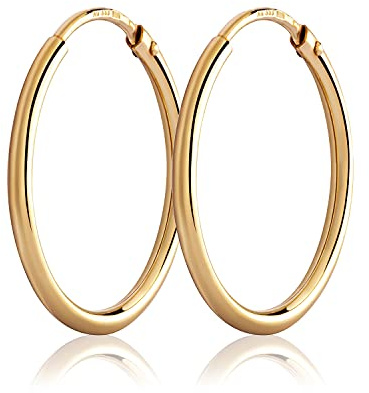 NKlaus Paar Creolen 585 Gelbgold 14 Karat klassisches Ohrschmuck Gold Ohrringe 3743