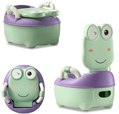 YUENFONG Kinder Töpfchen Baby Toilettentrainer, Toilettensitz Abnehmbarer mit Armlehne, Anti-Rutsch-Füße Kindertoilette, für 3~6 Jahre alt Kinder(Grün)