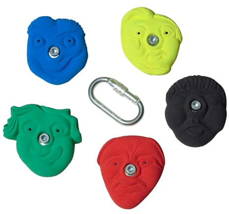 Sport-Thieme Klettergriff Set Launen | 5 Klettersteine lebensmittelunbedenklich UV-beständig | Für Indoor und Outdoor | Mit Befestigungsschrauben hautfreundlich DIN EN 12572 1176 Graphikstein
