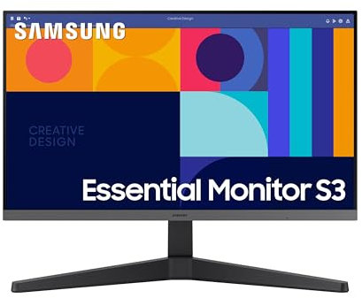 Samsung 24-Inch S33GC Series Business Essential Computer Monitor, IPS Panel, Tilt Only Display Stand, 100Hz, HDMI and DisplayPort, AMD FreeSync, Advanced Eye Care, LS24C332GANXZA, 2023