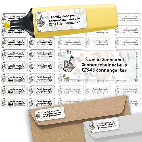 Adressaufkleber Pattern Absenderetiketten personalisiert 110 Stück | Etiketten mit Wunschadresse Namensaufkleber Schule Adresslabel Ordner Büro Alltag klar bedruckt selbstklebend
