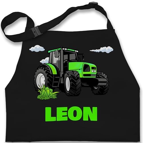 Geschenk mit Namen personalisiert by Shirtracer - Kinderschürze Schürze Kinder Jungen Mädchen - Geschenk Traktor mit Name personalisiert I Trecker Fan I Zugmaschine I Bulldog I Schlepper