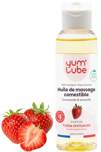 Yum'Lube Aceite de Masaje Comestible Sensual - Sabor Fresa para Parejas
