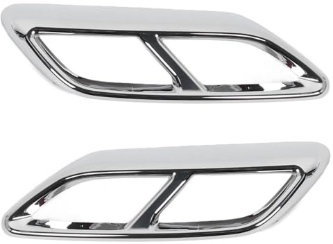 Embellecedor de la Cubierta del Tubo de Escape de la Cola del Coche de 2 Piezas para A3 8Y 2021 en Adelante, Cubierta del Tubo de Escape del Silenciador de Escape Marco (SILVER)