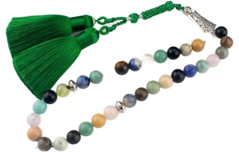 beirunde Tasbih Tesbih Islamische Gebetsperlen, muslimischer Islam, Subha, Sebha, Sorgenperlen, Allah Mohammed Ramadan Rosenkranz, Misbaha Masbaha Tasbeeh Sibha Perlen, natürliche bunte