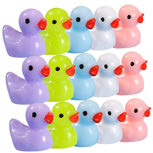 BESTonZON 120st Mini-Harz-Ente Mini-Spielzeug Mikrospielzeug Feengarten Enten Dekorative Minifigur Miniatur-Enten-anhänger Landschaftsfigur Zahlenspielzeug Minifiguren Ostern Glas Moos