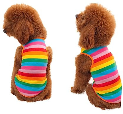 BESPORTBLE Stylisches Sommerkleidung Für Regenbogenstreifen Vest Shirt Für Und Besondere Anlässe Modisches Design Für Ihren Kleinen Freund