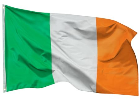 PHENO FLAGS Irland Flagge 90x150cm - wetterbeständige Fahne mit Messingösen, 100% Polyester, robuste Doppelnaht & in lebendigen Farben - ideal für Flaggen-Liebhaber