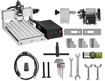 3/4 Axis CNC Router 6040/3040/3020 Engraver USB Port Milling Engraving Machine PVC 3D Carving Woodworking Machine(4 Axis CNC 3040)