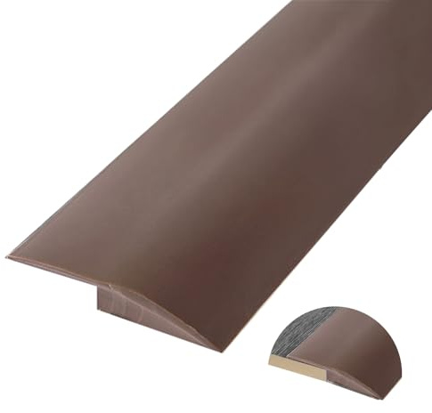 Selbstklebend Schwellenstreifen 1.0/2.0/3.0 m, Vinyl Wasserdicht Abdeckleiste, Boden&Teppich Laminat ÜBergangsprofil für SchwellenüBergänge von 3.0/5.0 mm HöHe(Coffee,3.0mm x 3.0m)