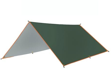 Zeltplane Camping Zelt Tarp 5x3m wasserdichte Plane Zelt Schatten Ultraleicht Garten Baldachin Sonnenschirm Outdoor Camping Markise Strand Sonnenschutz mit Nagel Windseil(Only Tent 3x3metres)