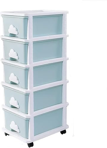 CONGRUI Storage Bins Storage Cabinet, Cute Cartoon, Children's Wardrobe, Household Storage Cabinet, Suitable for Living Room/Kitchen/Bedroom(Cyan)