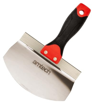 Amtech - Bucket Scoop for Scooping, Digging, and Lifting Various Materials, Home DIY, Rust-Resistant Stainless Steel, Non-Slip and Comfortable Grip (165mm)
