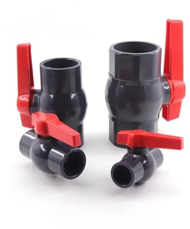 MEXEWORD Robinet à Boisseau sphérique Gris ID 20/25/32 mm à 63 mm UPVC for système d'irrigation de Jardin, vanne d'eau for Aquarium, raccords de Tube de Drainage(I.D 50mm)