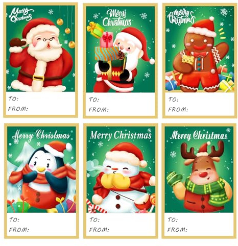 90PCS ChristmasGift Labels Stickers Xmas Tags Sticker Christmas Name Gift Labels