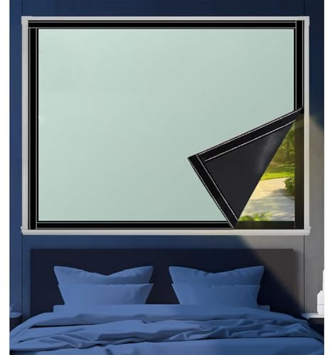 Verdunklungsrollo Hitzeschutz 150 x 115 cm, Verdunkelung Energiesparend100% Lichtundurchlässig, Abnehmbar Fenster Verdunkelung, mit Klettband, mit Klettband für Auto Reisen, Grün