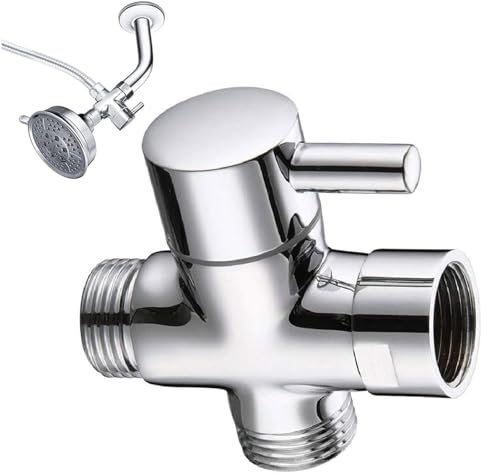 HARY Shower Diverter Valve, Side Outlet G1/2 (20mm), Lower Inlet G3/4 & Upper Outlet G3/4（25mm） BSP T-Type Adapter, 3-Pass Faucet Diverter, Shower Head Universal Diverter (Note The Sizes)