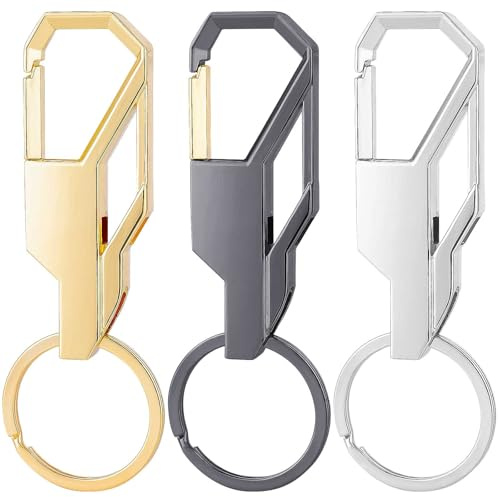 Yicaam 3 Pcs Metal Llavero Anillos Aleación de Zinc Mosquetón Clips Llavero Llaveros, Llavero del coche de los hombres, Llavero Llavero Organizador para El Coche