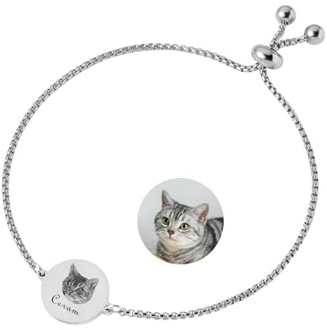 Svyqwmz Personalisierte gravierte Haustier Foto Armband benutzerdefinierte Katze Hund Name Armbänder für Frauen Männer Haustierliebhaber