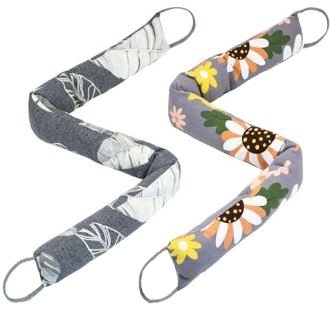 SANFERGE Lot de 2 butoirs de porte de 90 cm - Bloqueurs de porte - Bloque-porte de sol - Économie d'énergie pondérée, isolation acoustique et protection contre la lumière - Protection de porte toute