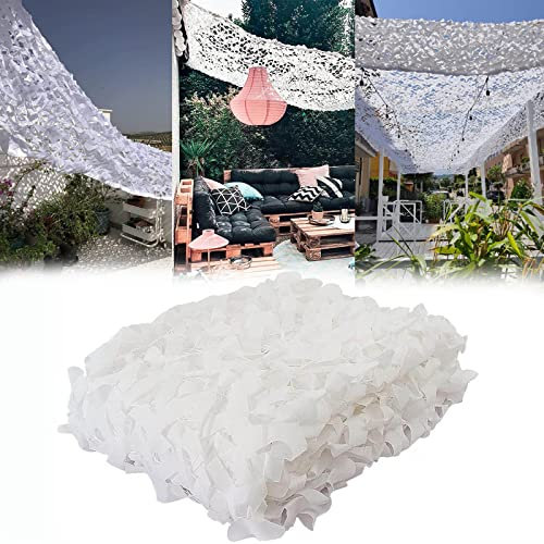 Red militar de camuflaje para camping, caza y decoración de jardín, red militar reforzada blanca para cubierta de coche, tamaño grande, 6 x 7 m, ideal para pérgolas y patios