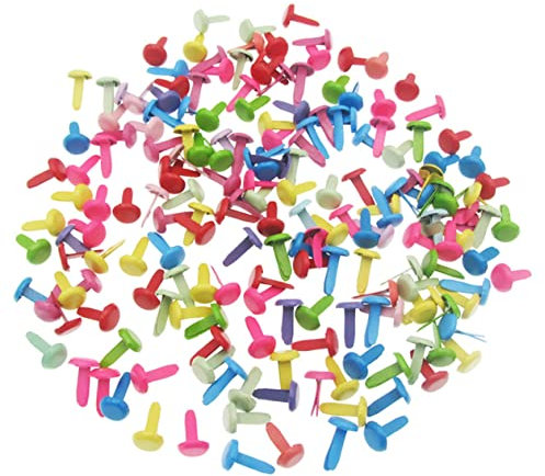 Angoily 500stücke Mini-rund-brads Aus Zweibeinige Nagel-klammern Handgefertigte Bastelmaterialien Für Junge Mädchen Zum Papierbastelei Stempeln Und Scrapbooking in Zufälligen Farben