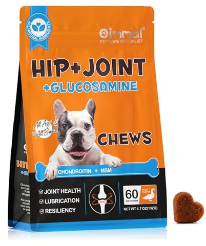 BODY JUICE OIL Joint Supplement for Dogs, Dog Joint Supplements with Glucosamine, Chondroitin, Hip & Joints Care for Dogs All Breeds Ages, 60 Softchews