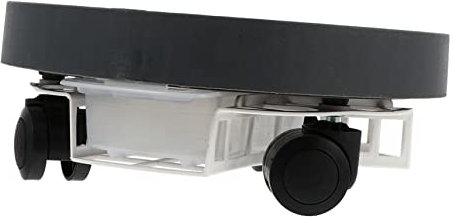 Kisangel Soporte para Macetas con Ruedas con Bandeja Extraíble para Jardín y Hogar, Diámetro Interior 22,3 Cm, Color Gris Cemento, Plástico Duradero, Soporte Móvil para Plantas De Interior y Exterior