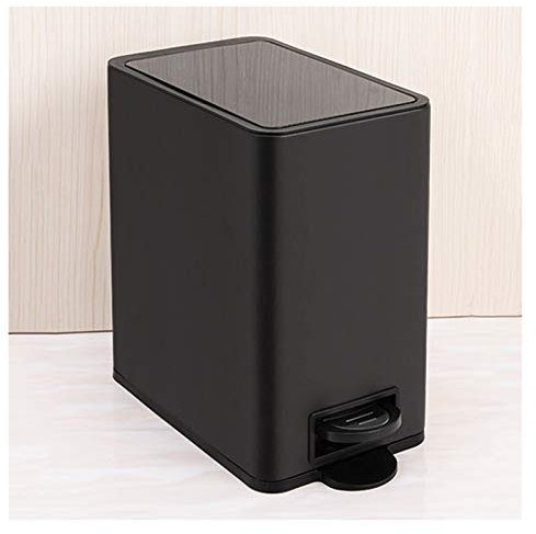 WOTZOV Poubelle et Poubelle de Recyclage en Acier Inoxydable avec Couvercle à pédale et capacité de 10 L. Poubelle étroite élégante et Peu encombrante pour la Maison et Le burea，Black